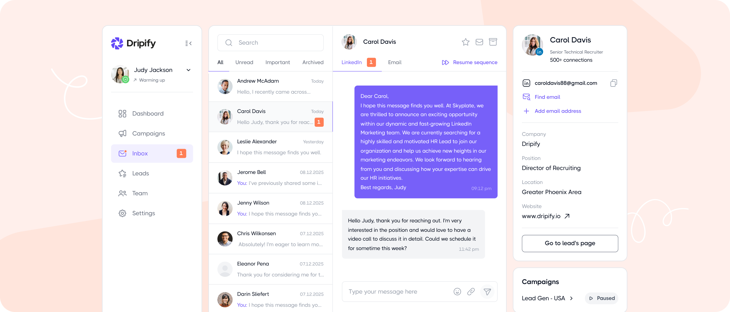 Your LinkedIn And Email Inbox Management Software Dripify Your LinkedIn And Email Inbox Management Software Dripify