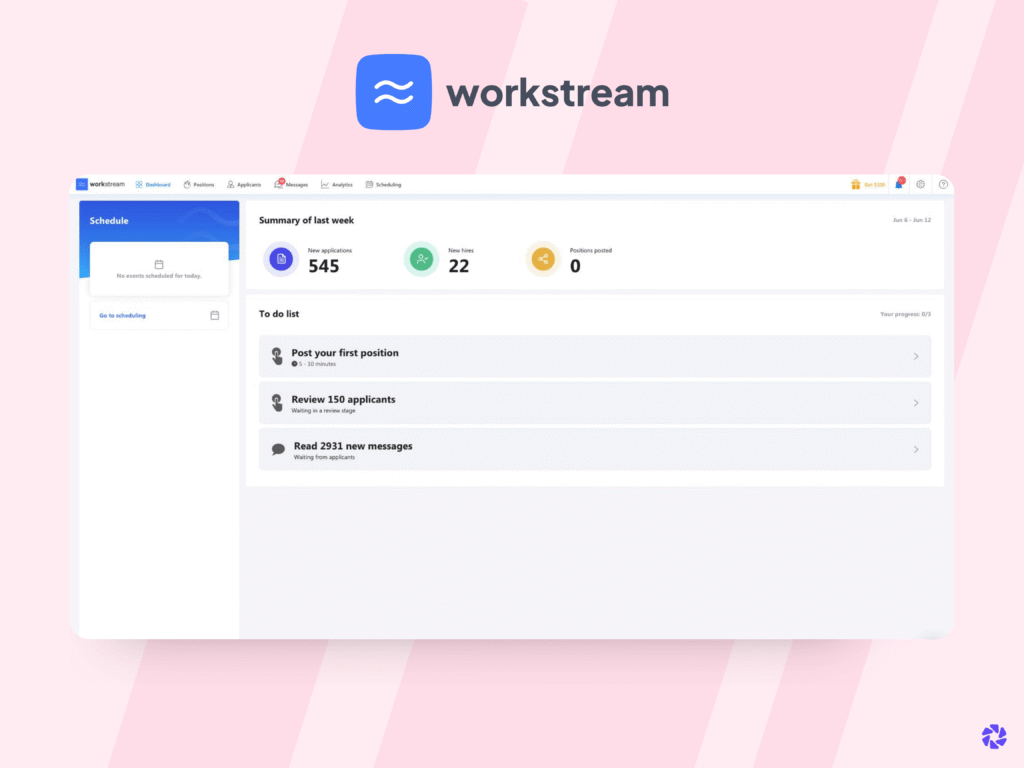 Best recruitment automation Tools: Workstream