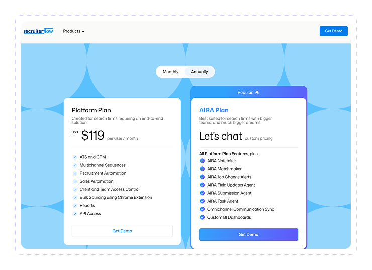 recruiter flow pricing
