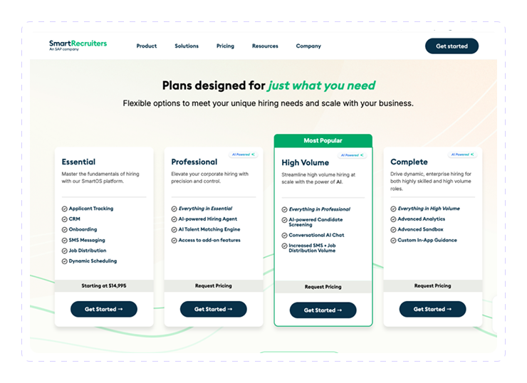 smart recruiters pricing
