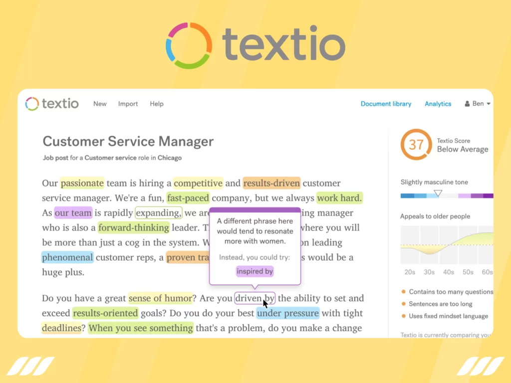 Best recruitment automation Tools: Textio