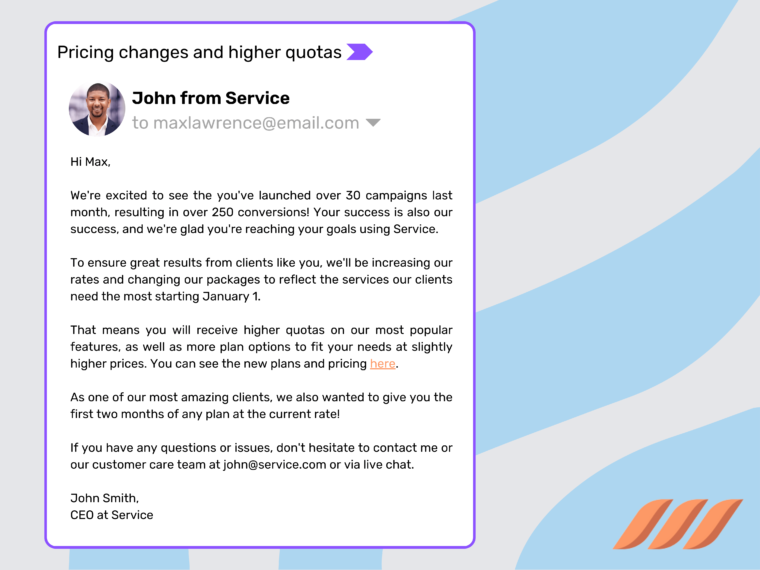 Rate Modification Email Price Increase Letter: Tips, Examples, and Free Template | Dripify