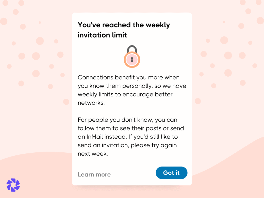 receive a weekly invitation limit notification