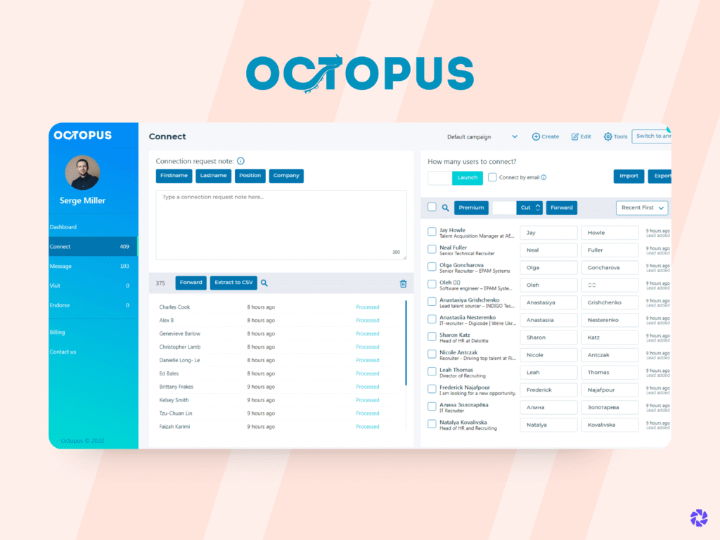 Best LinkedIn Scraping Tools: Octopus CRM