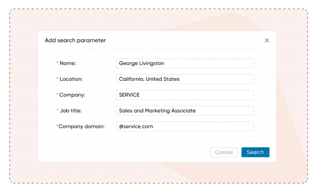 Email Finder Guide: Step-2 Search Parameters