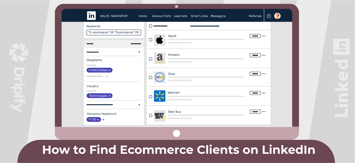 how to find eCommerce clients on LinkedIn