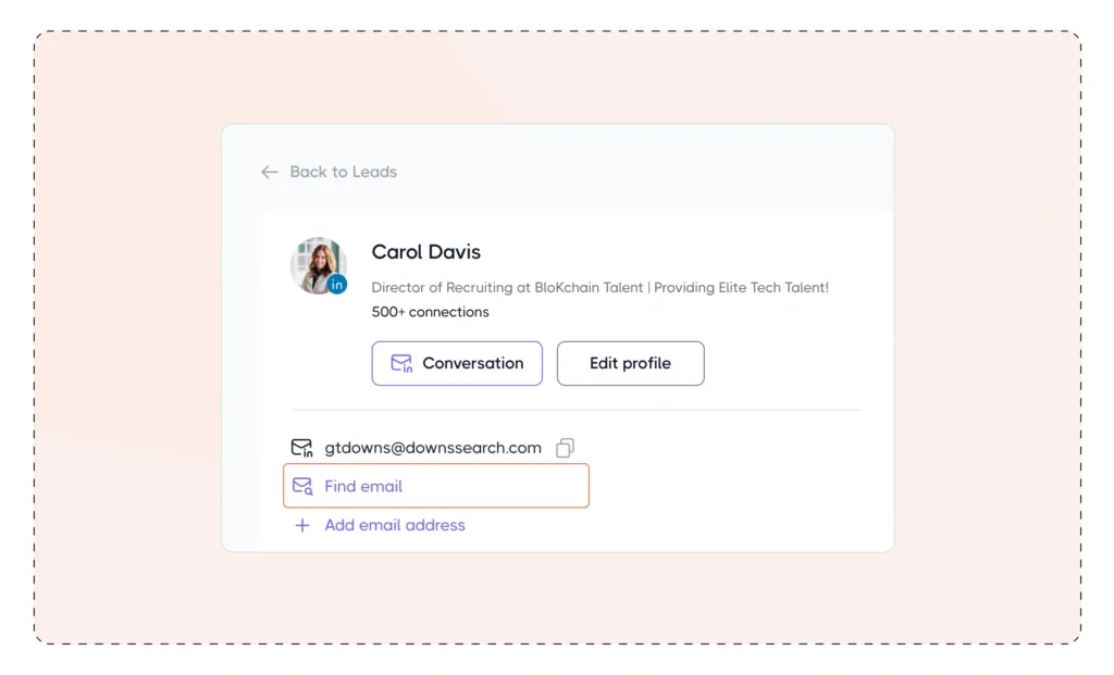 Exploring Email Finder in Lead Profiles