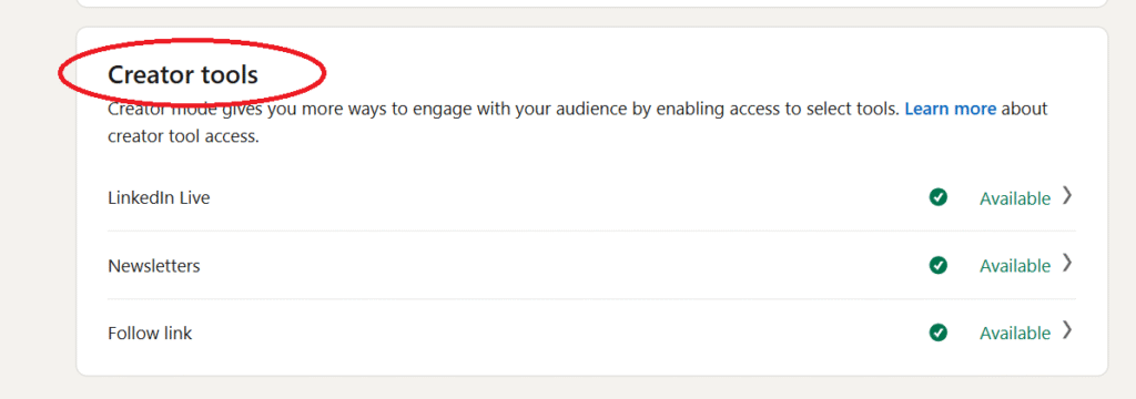 LinkedIn removed the Creator Mode toggle