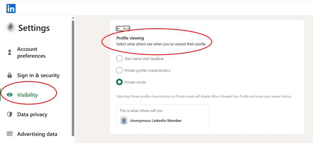 Hiding Who Can See You On LinkedIn