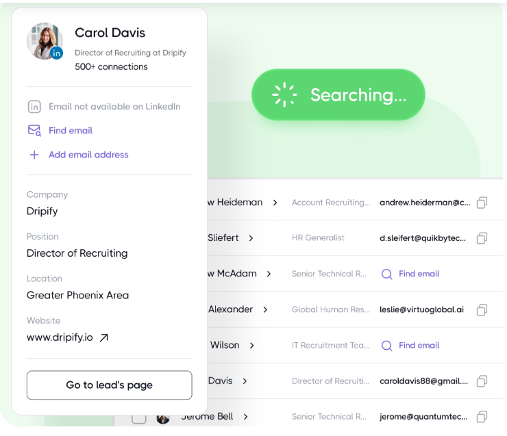 Dripify LinkedIn Email Finder
