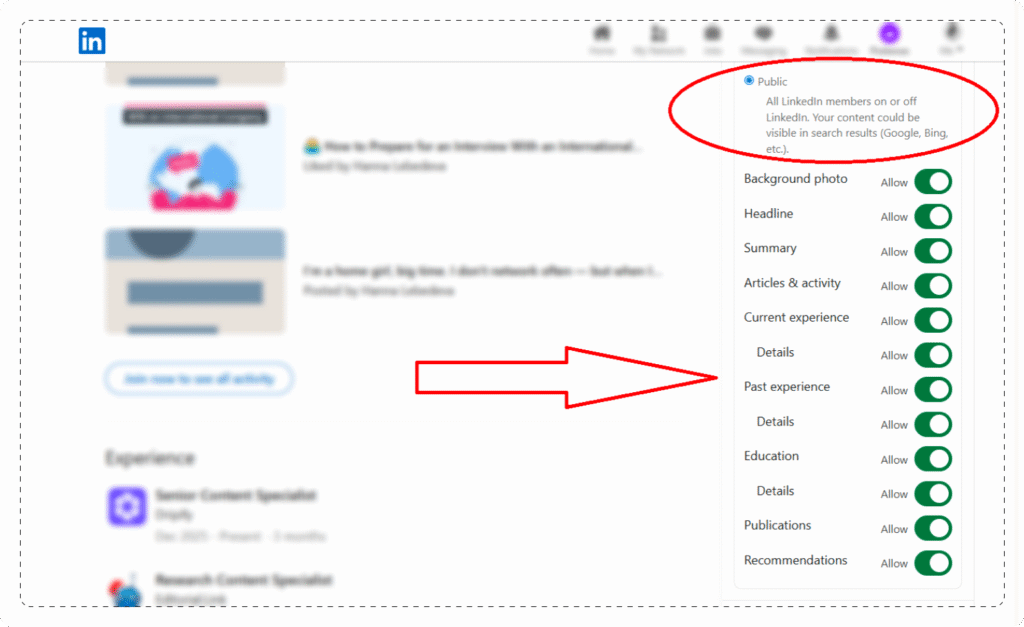 View LinkedIn Profile as Someone Else On Desktop - 6