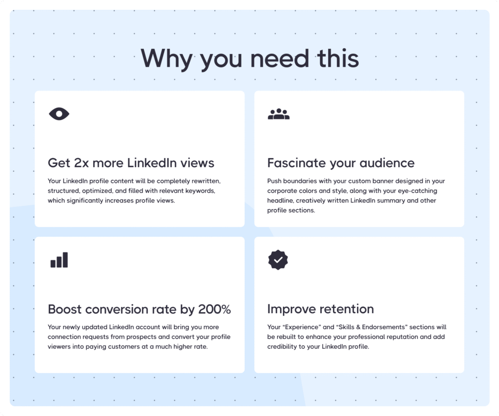 Dripify’s LinkedIn Profile Writing Service