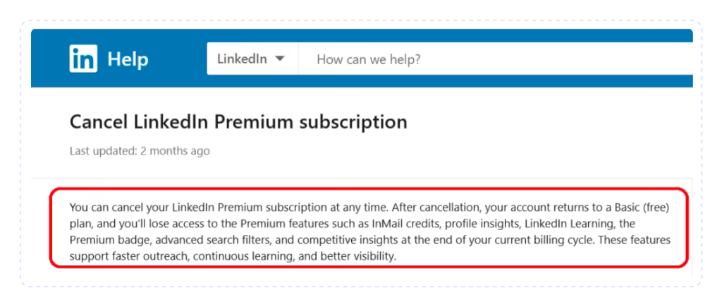 Cancel LinkedIn Premium Subscription for every device