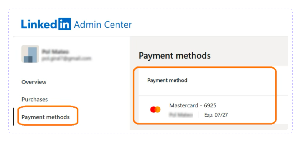 Cancel LinkedIn Premium Payment Method Step 2