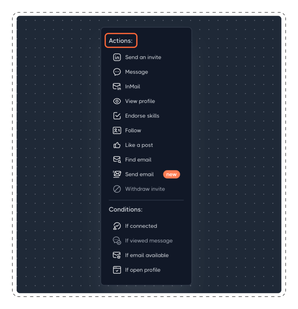 Types of Dripify Drip Campaign Actions