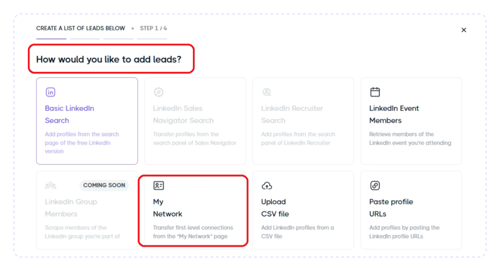 add leads with Dripify