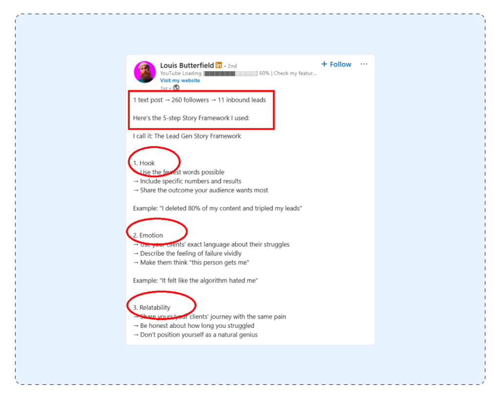 5 step Lead Gen Story Framework 1