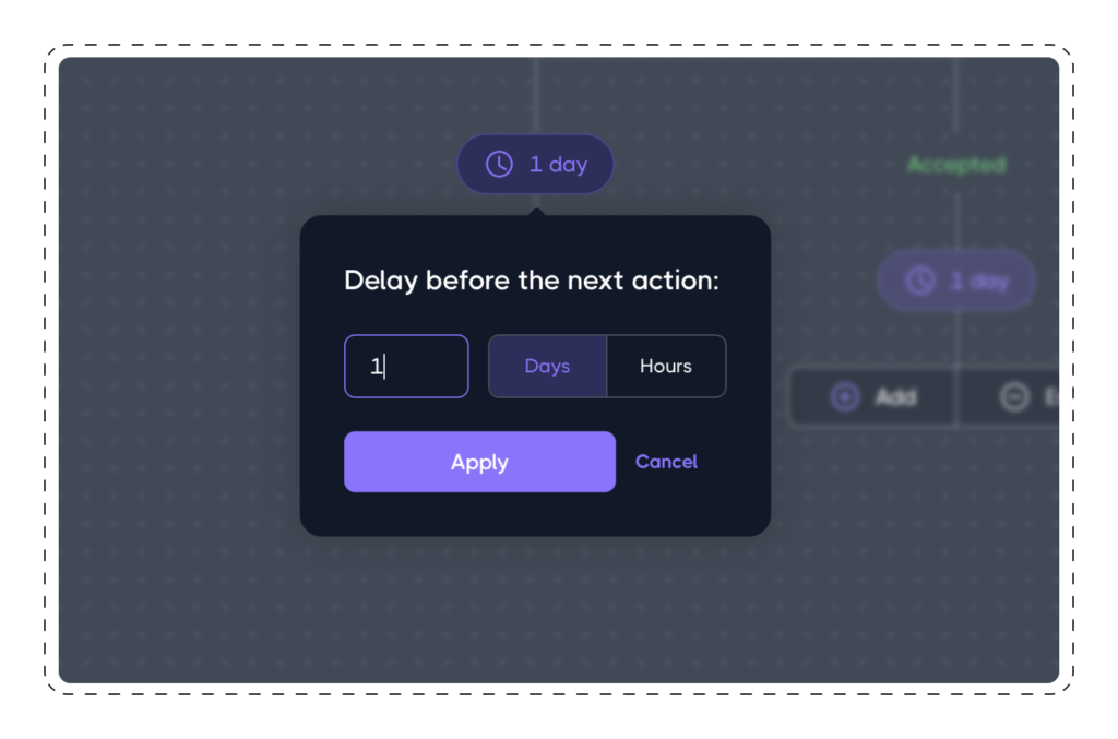 Delays Between Simple/Complex Actions: Delay in Dripify drip campaign