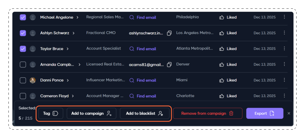 Queued Leads in Dripify drip campaign 2