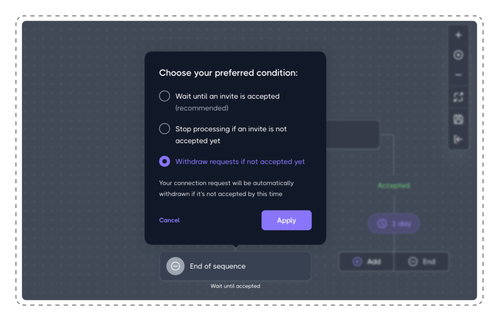 End of Sequence Configuration: didn&rsquo;t accept your invite