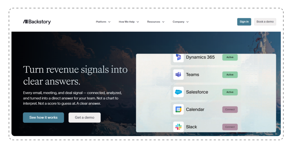 Backstory main page