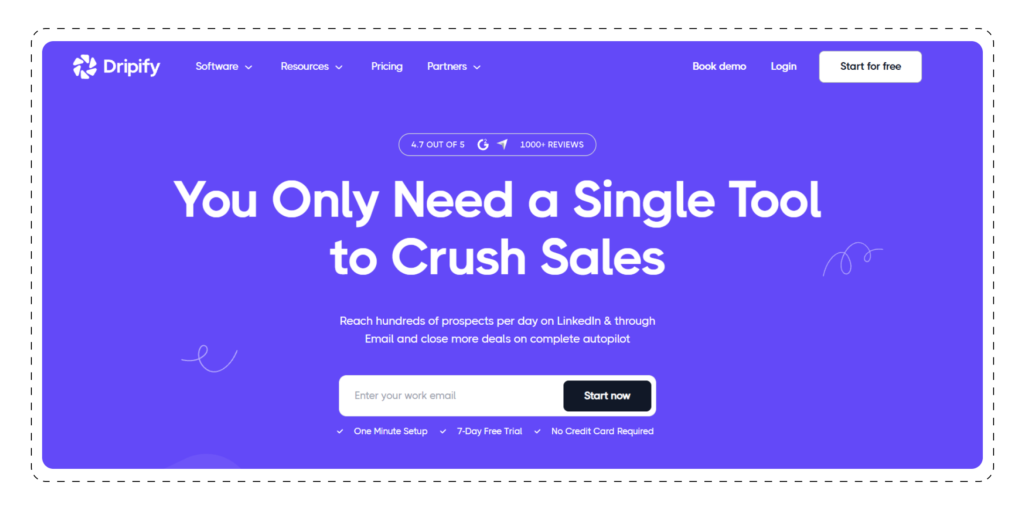 Dripify main page