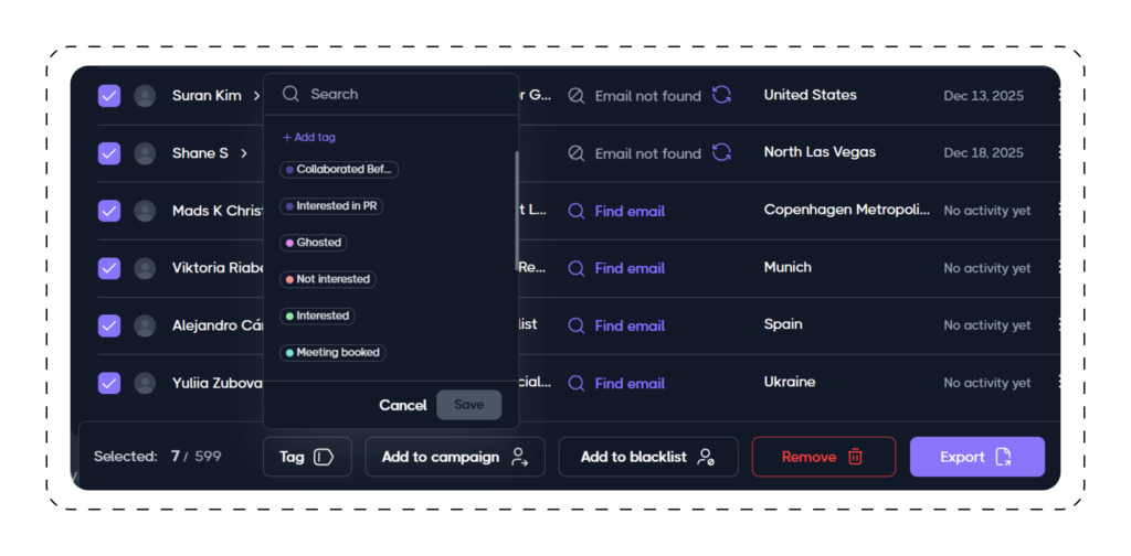 Segment & manage your audience