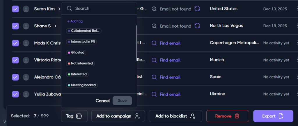 Segment & manage your audience