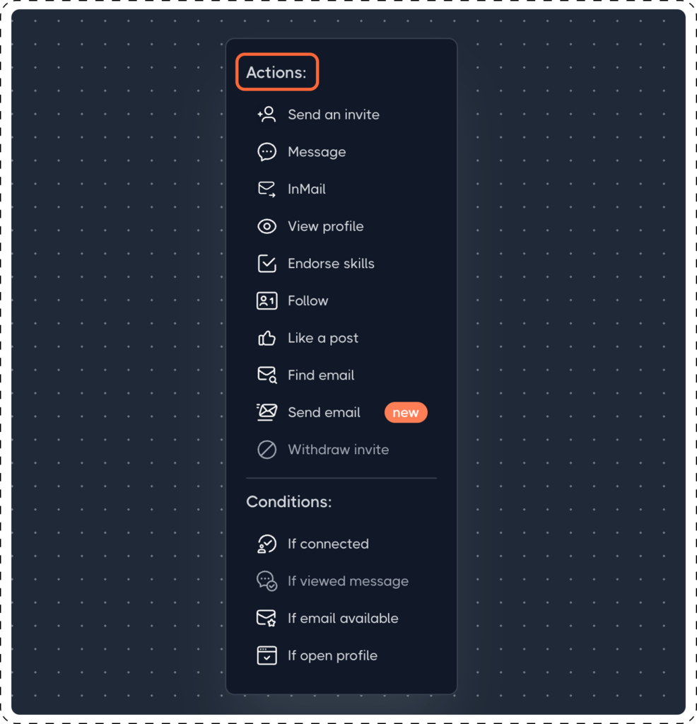 Types of Dripify Drip Campaign Actions
