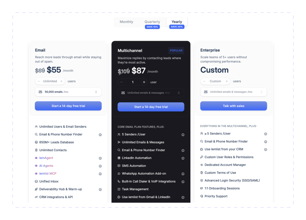 Lemlist Pricing