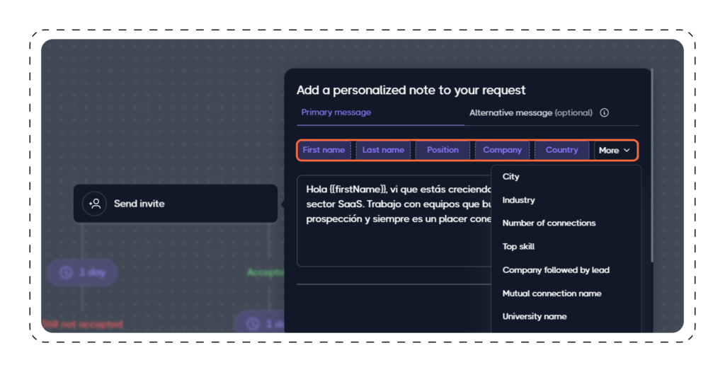 Shape Your Copy and Translate in Dripify