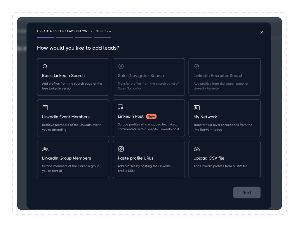 Add leads to your campaign