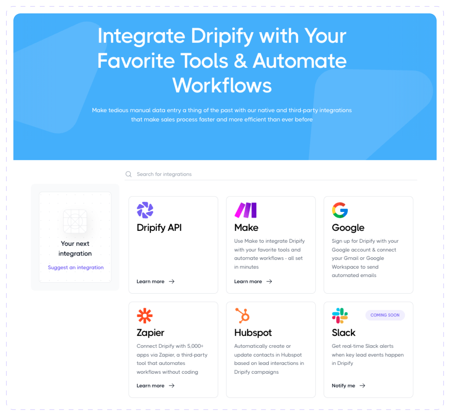 Dripify integrations
