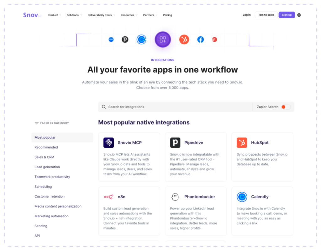 Snov.io integrations