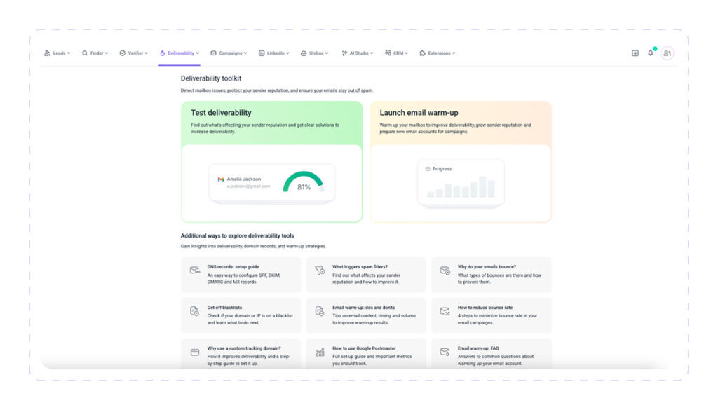 Snovio Deliverability Toolkit 1